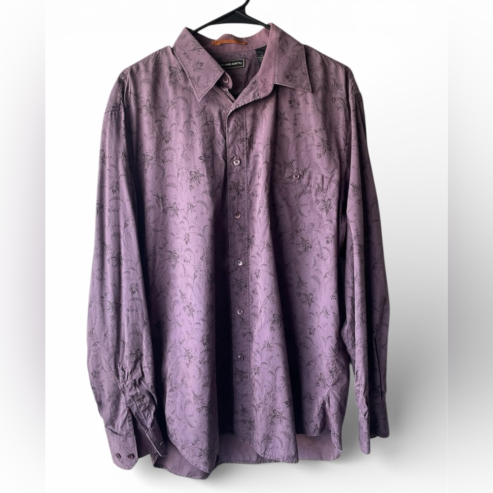 Island soft Men's Purple Patterned Shirt